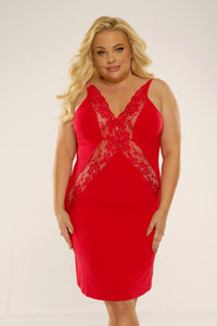 Agnes red plus size Nightdress