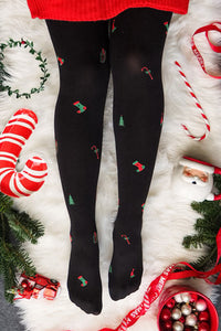 Black Christmas tights