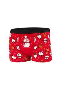 Men's Christmas cotton boxer Snowman